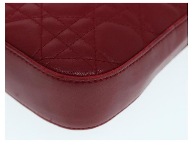 Christian Dior Pochette Accessorio Canage in Pelle Rossa Oro Auth ep5334 Rosso D'oro - vista 12