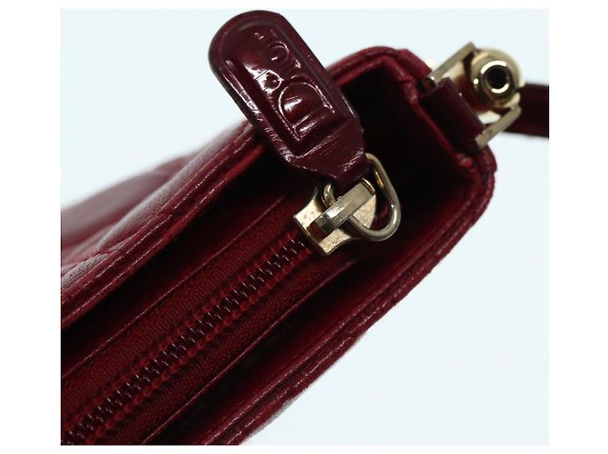 Christian Dior Pochette Accessorio Canage in Pelle Rossa Oro Auth ep5334 Rosso D'oro - vista 15