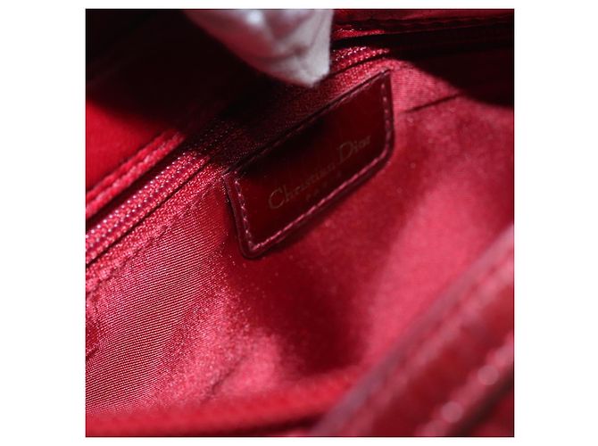 Christian Dior Pochette Accessorio Canage in Pelle Rossa Oro Auth ep5334 Rosso D'oro - vista 17