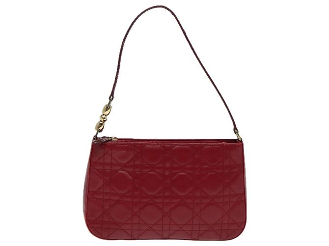 Christian Dior Pochette Accessorio Canage in Pelle Rossa Oro Auth ep5334 Rosso D'oro - vista 2