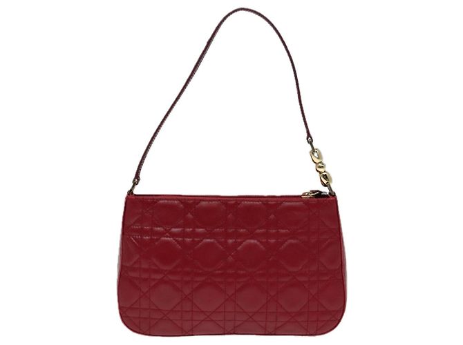 Christian Dior Pochette Accessorio Canage in Pelle Rossa Oro Auth ep5334 Rosso D'oro - vista 3