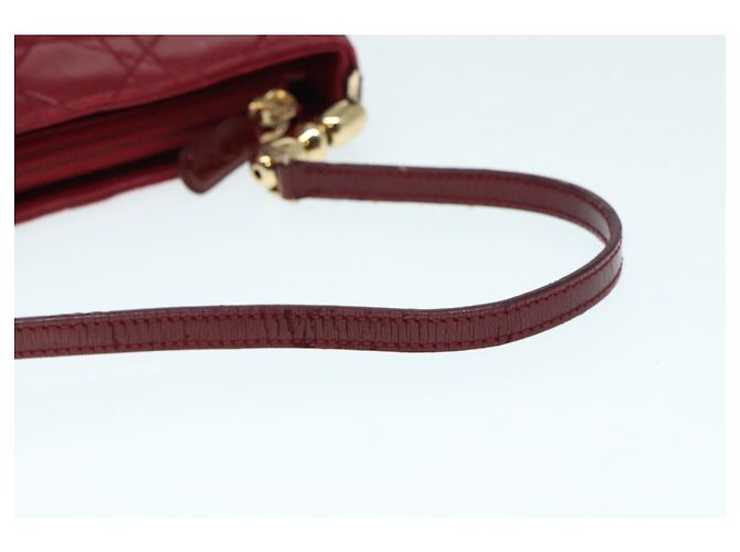 Christian Dior Pochette Accessorio Canage in Pelle Rossa Oro Auth ep5334 Rosso D'oro - vista 7