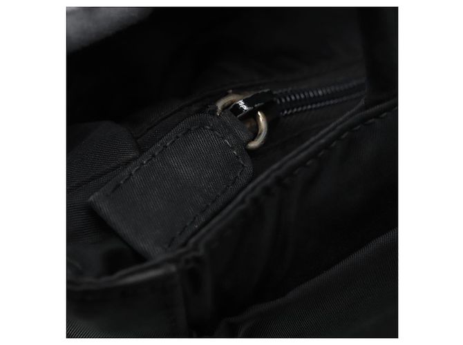 PRADA Borsa a mano in nylon nero argento autentica ep5402 - vista 15