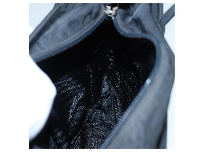 PRADA Borsa a mano in nylon nero argento autentica ep5402 - vista 18