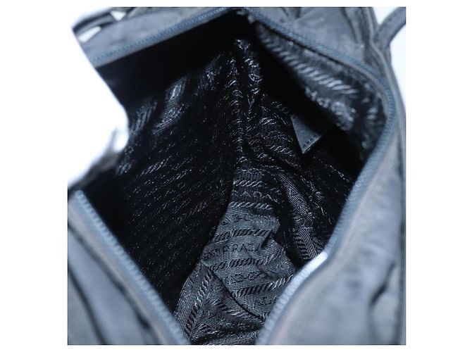 PRADA Borsa a mano in nylon nero argento autentica ep5402 - vista 19