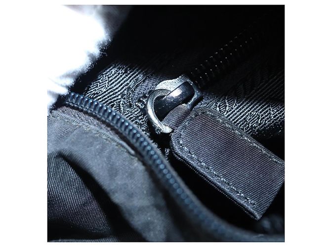 PRADA Borsa a mano in nylon nero argento autentica ep5402 - vista 20