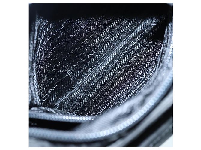 PRADA Borsa a mano in nylon nero argento autentica ep5402 - vista 21