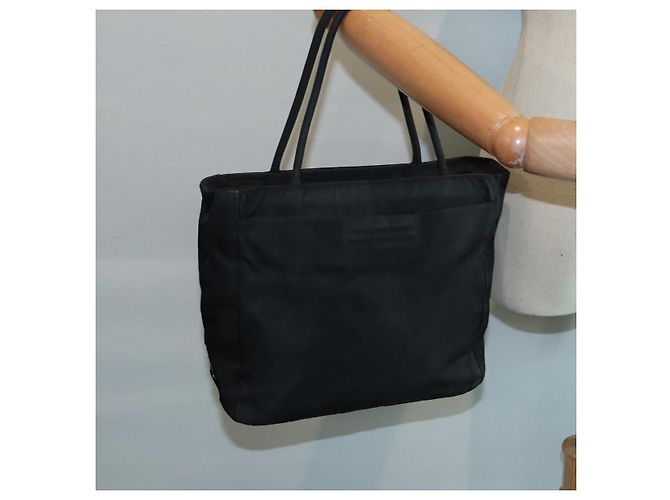 PRADA Borsa a mano in nylon nero argento autentica ep5402 - vista 23