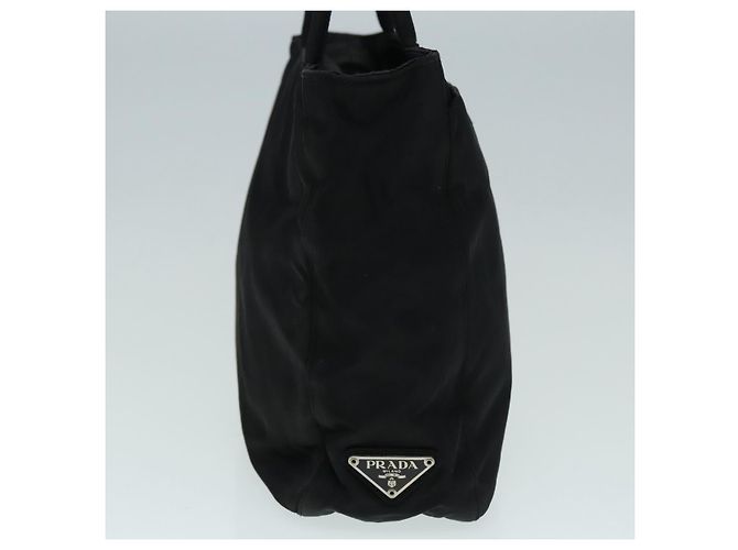 PRADA Borsa a mano in nylon nero argento autentica ep5402 - vista 5