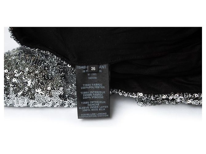 Isabel Marant, glitzerndes Top mit einem Schulterträger Silber - Ansicht 6