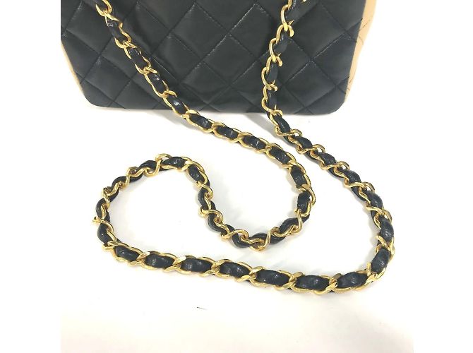 Chanel Bicolor CC Coco Mark Matelassé Quilted Kette Tasche Schwarz Beige - Ansicht 10
