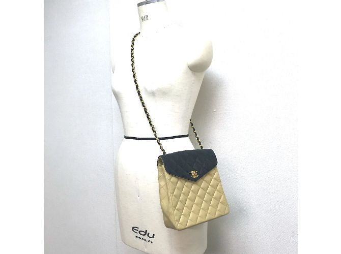 Chanel Bicolor CC Coco Mark Matelassé Quilted Kette Tasche Schwarz Beige - Ansicht 14