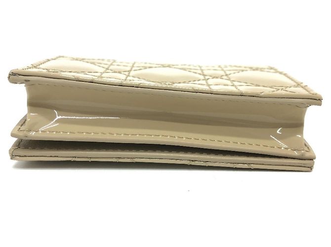 Cartera bi-fold Lady Cannage de Christian Dior Beige - vista 2