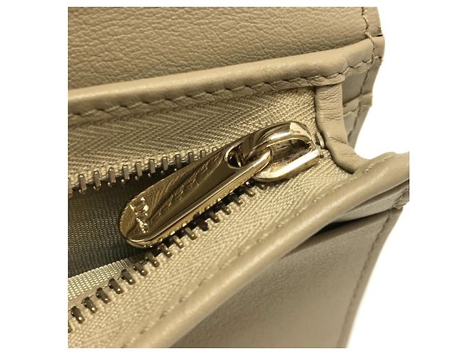 Cartera bi-fold Lady Cannage de Christian Dior Beige - vista 7