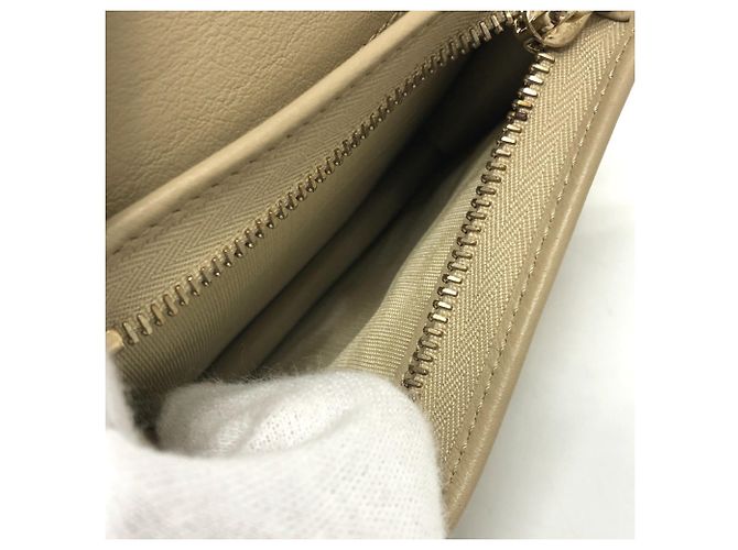 Cartera bi-fold Lady Cannage de Christian Dior Beige - vista 8