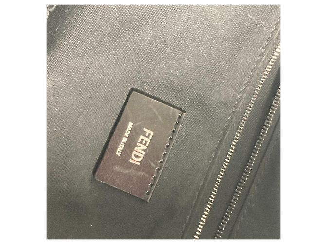 Zaino Fendi Zucca nero e marrone in pelle e tela - vista 18