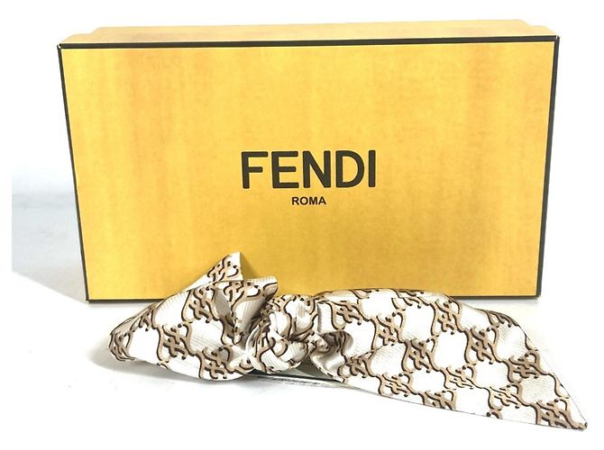 Fermaglio per capelli in nastro Fendi FXT114 Beige - vista 13