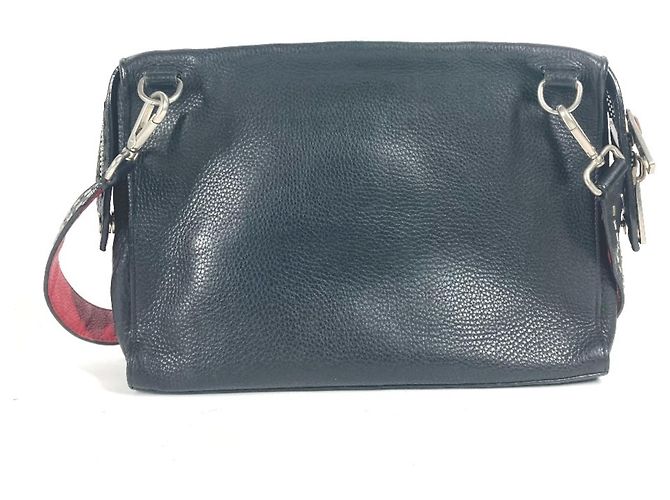Borsa Selleria 7V07 in pelle Fendi Nero Rosso - vista 2