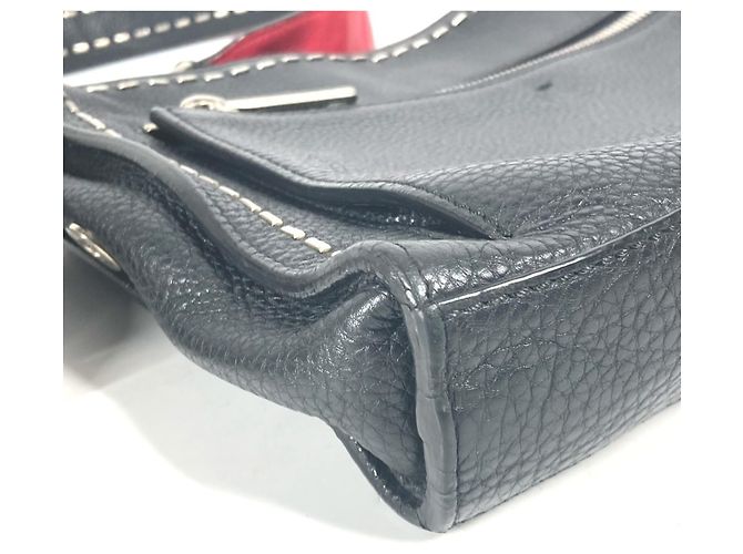 Borsa Selleria 7V07 in pelle Fendi Nero Rosso - vista 5