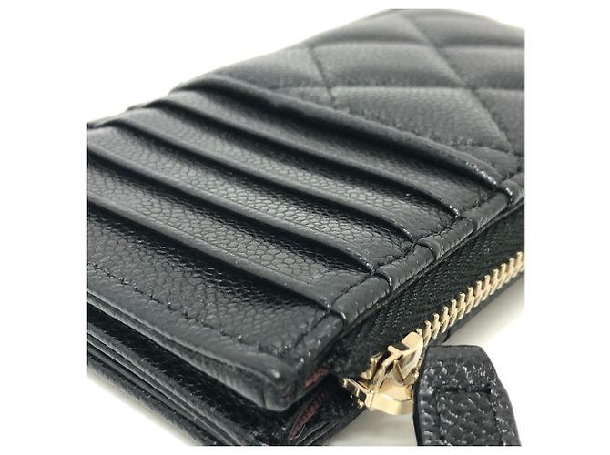 Monedero de cuero caviar Chanel Negro - vista 11