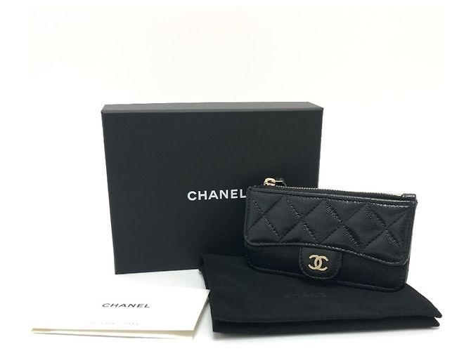 Monedero de cuero caviar Chanel Negro - vista 15