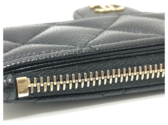 Monedero de cuero caviar Chanel Negro - vista 6