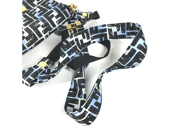 Collaborazione Fendi Joshua Vides Borsa Baguette Zucca Nero Blu - vista 12