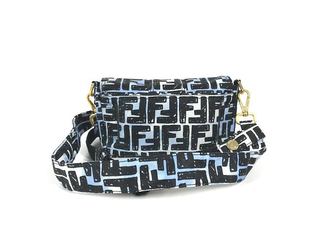 Collaborazione Fendi Joshua Vides Borsa Baguette Zucca Nero Blu - vista 2