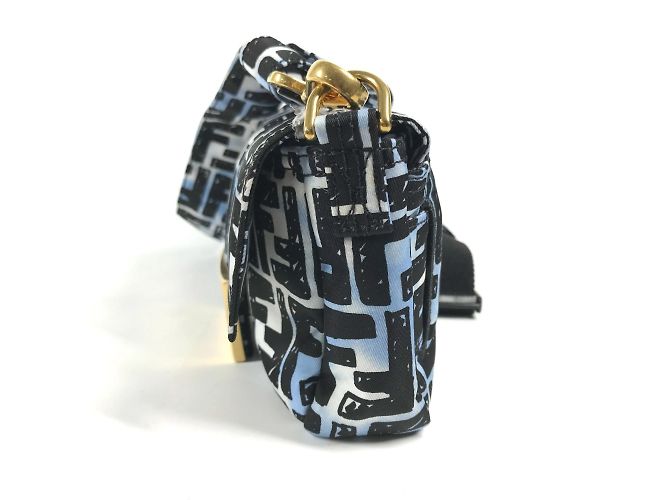 Collaborazione Fendi Joshua Vides Borsa Baguette Zucca Nero Blu - vista 5