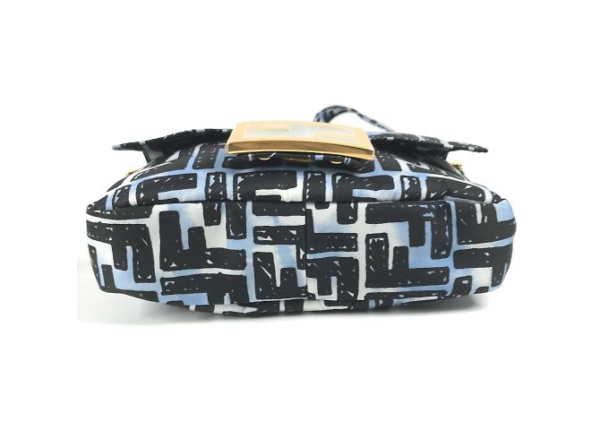 Collaborazione Fendi Joshua Vides Borsa Baguette Zucca Nero Blu - vista 7