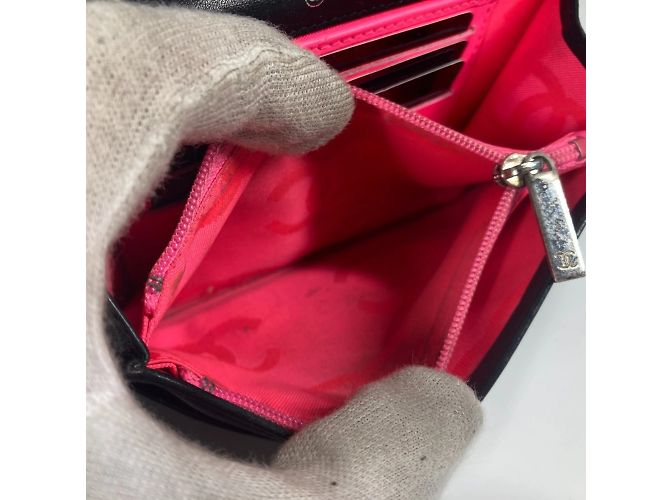 Billetera compacta Chanel Cambon Line CC Coco Mark Negro Blanco - vista 10
