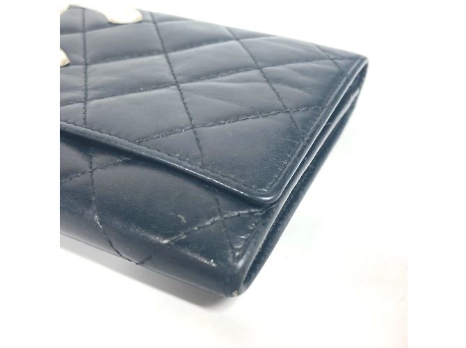 Billetera compacta Chanel Cambon Line CC Coco Mark Negro Blanco - vista 6