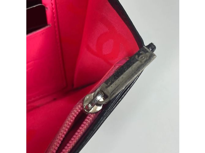 Billetera compacta Chanel Cambon Line CC Coco Mark Negro Blanco - vista 8