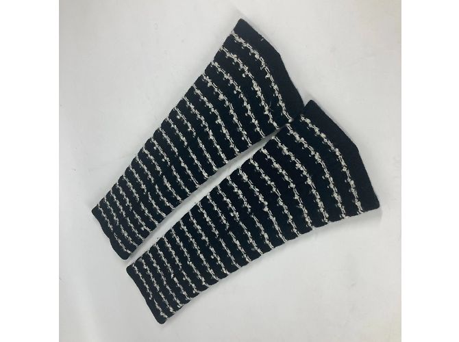 Chanel Kaschmir-Wollhandschuhe Schwarz Weiß - Ansicht 8