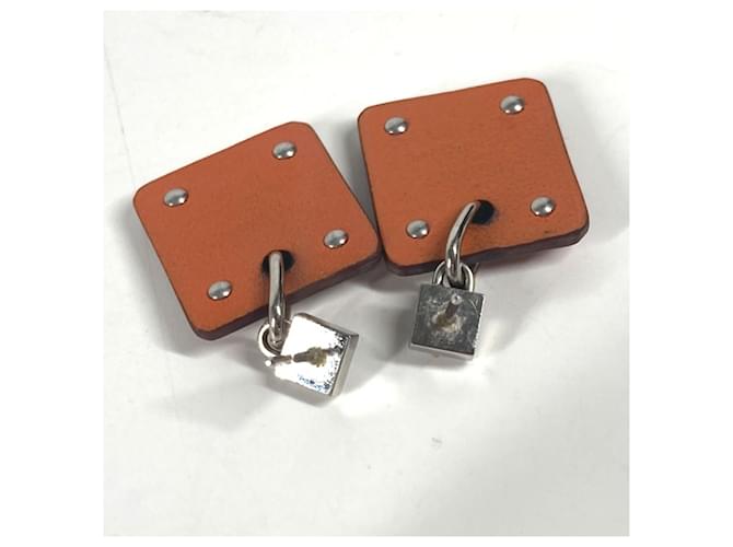 Hermès Orecchini Hermes Heart Asdukur PM Argento Arancione - vista 5
