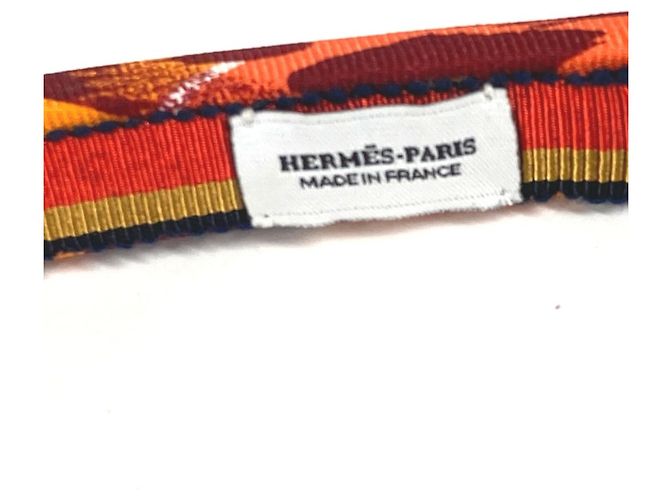 Silk In Hermès Fascia per capelli in seta Hermes Elsa Jungle Love Arancione - vista 7