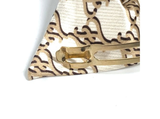 Barrette en soie beige Fendi - vue 11