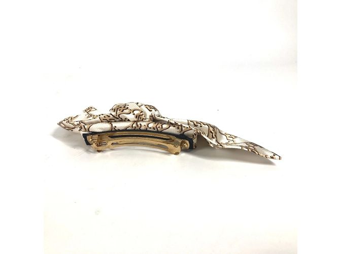 Barrette en soie beige Fendi - vue 2