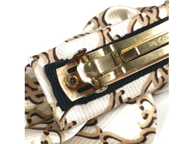 Barrette en soie beige Fendi - vue 4