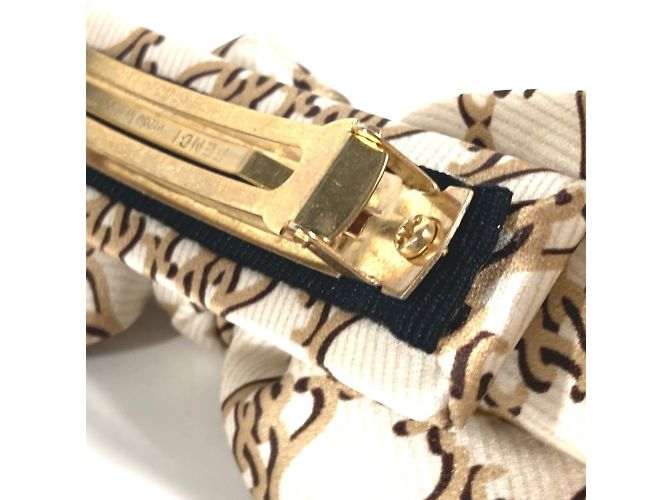 Barrette en soie beige Fendi - vue 5