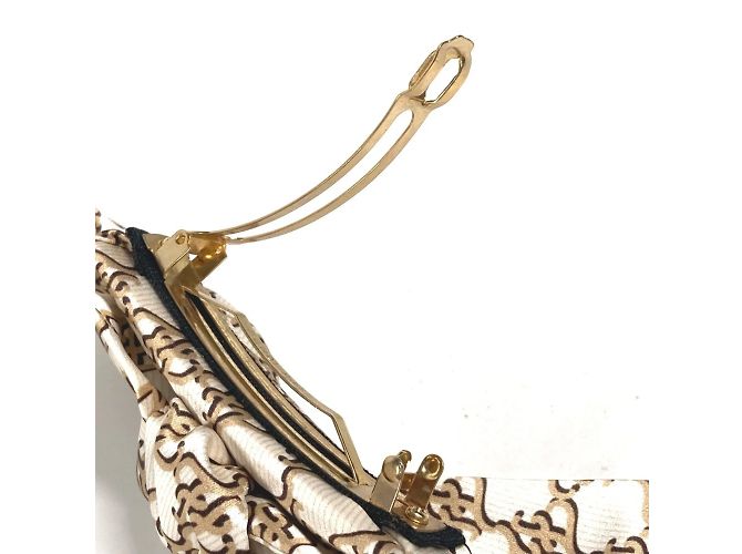 Barrette en soie beige Fendi - vue 7