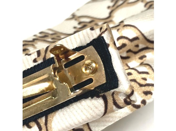 Barrette en soie beige Fendi - vue 9