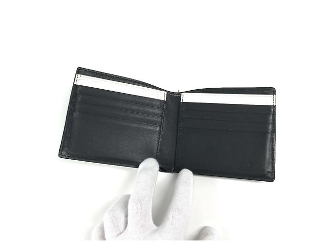 Fendi Kompakte Bi-Fold Geldbörse Schwarz Weiß - Ansicht 8