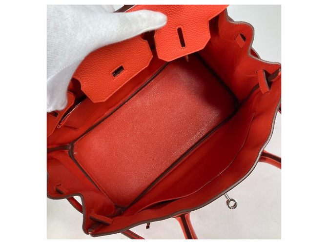 Hermès Borsa tote Hermes Birkin 30 Arancione - vista 12