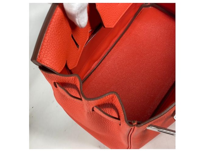 Hermès Borsa tote Hermes Birkin 30 Arancione - vista 14