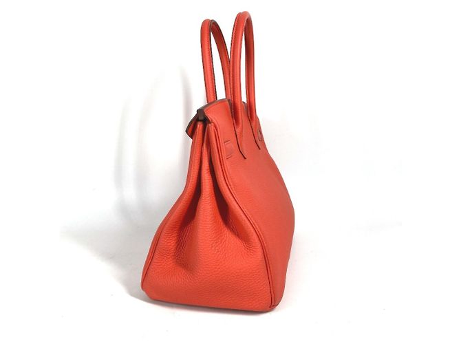 Hermès Borsa tote Hermes Birkin 30 Arancione - vista 3