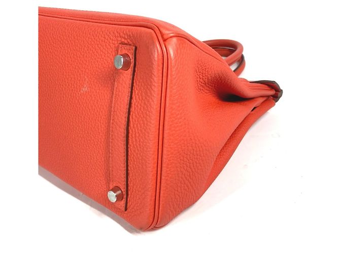 Hermès Borsa tote Hermes Birkin 30 Arancione - vista 6
