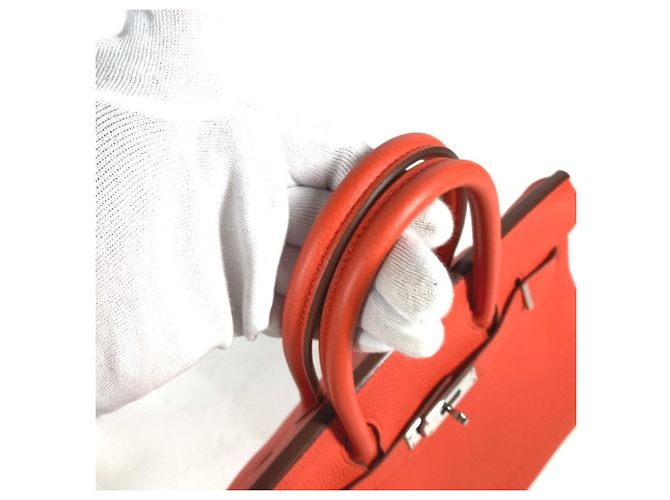 Hermès Borsa tote Hermes Birkin 30 Arancione - vista 9