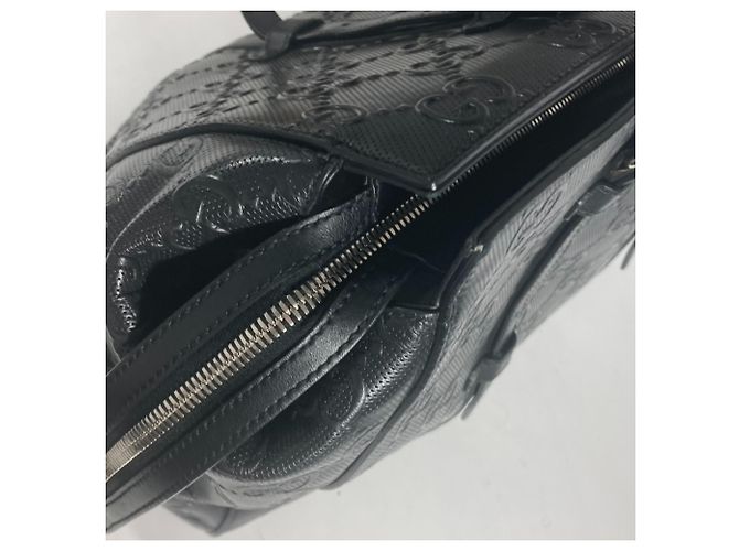 Borsa Boston in pelle nera Gucci 625772 Nero - vista 7
