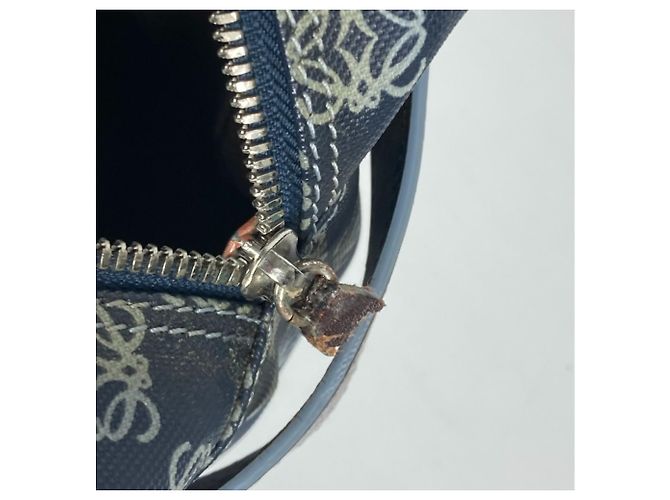 Borsa a Spalla Anagram Loewe Marrone Blu navy - vista 10